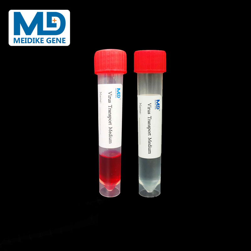 Why is the Preservation Solution in the Virus Transport Medium Colored?