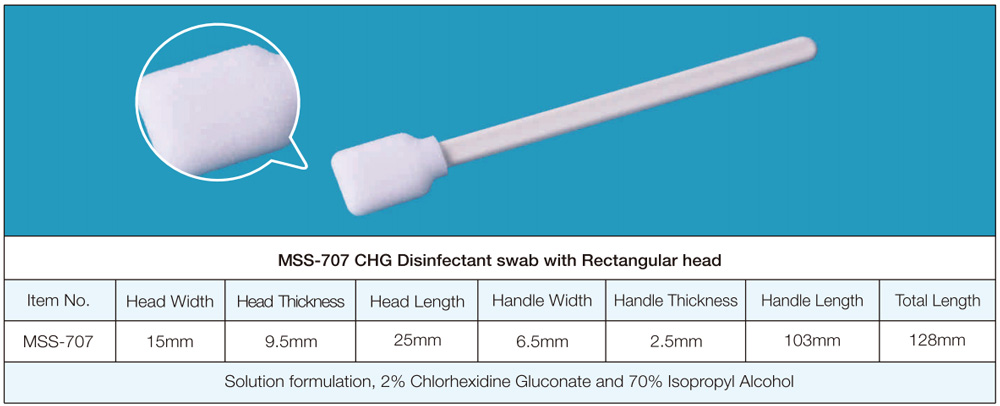 MSS-707 CHG Tampone disinfettante con testa rettangolare