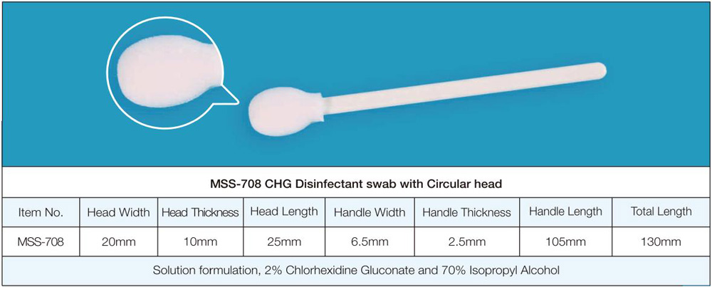 MSS-708 CHG Disinfectant swab with Circular head